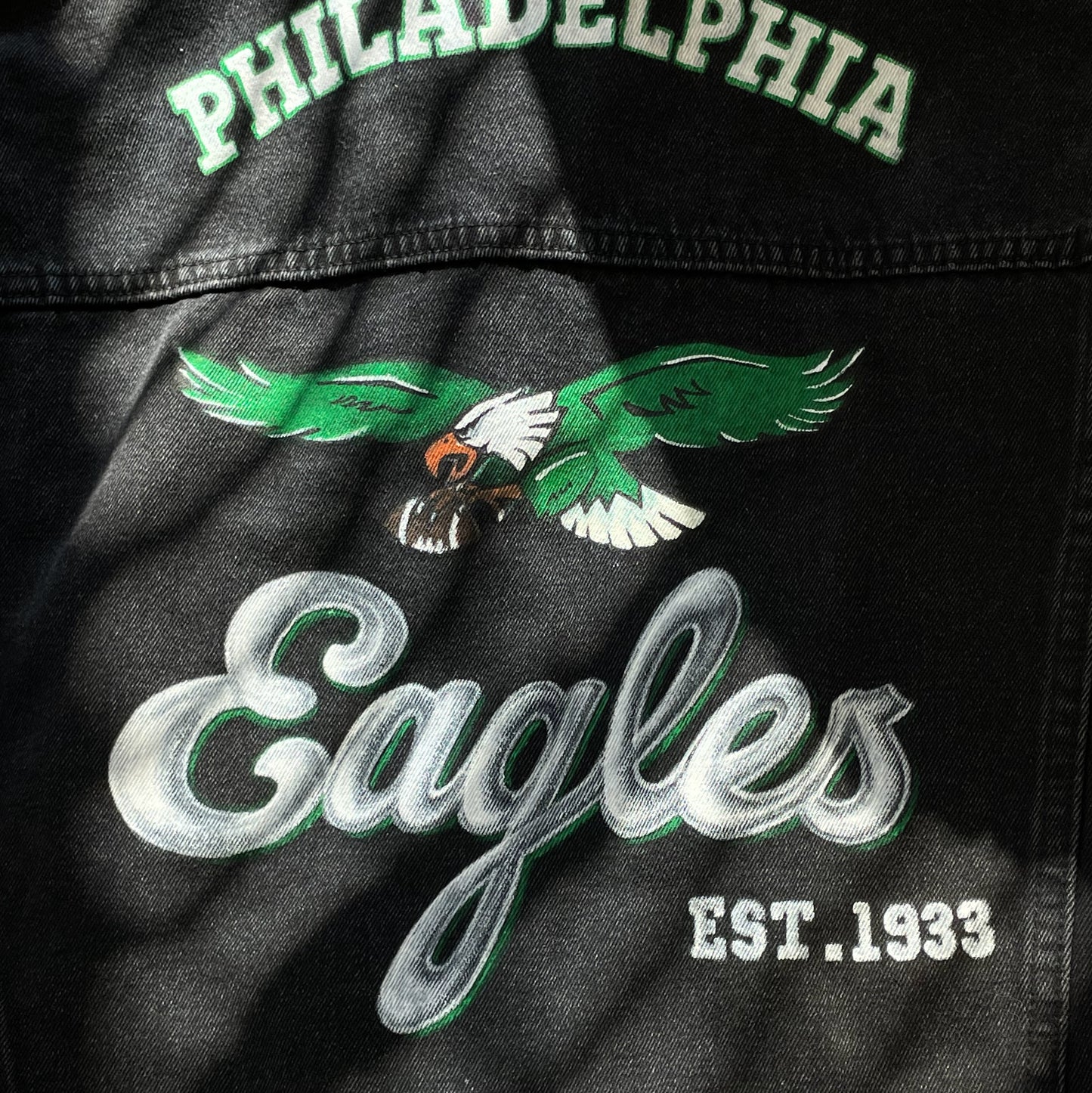 Hand Painted Sports Team Denim Jacket