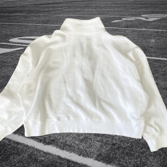 All White Football Quarter-Zip