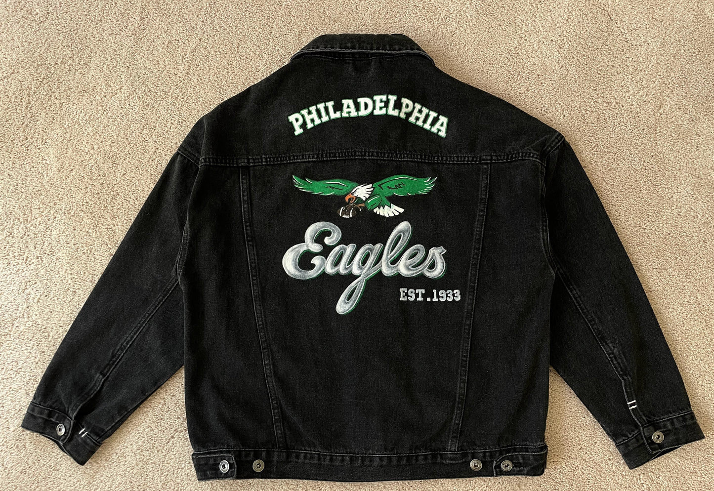 Hand Painted Sports Team Denim Jacket