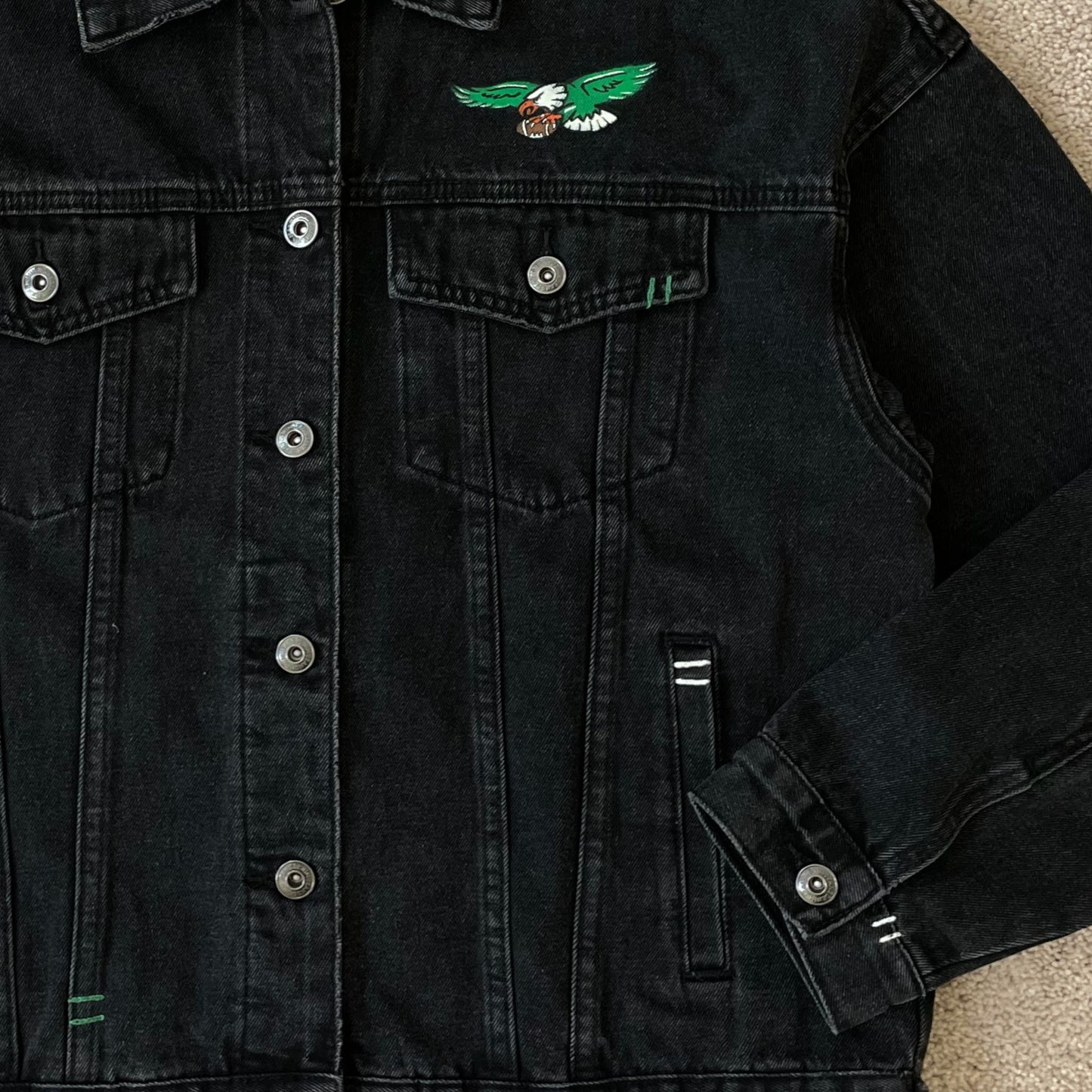 Hand Painted Sports Team Denim Jacket